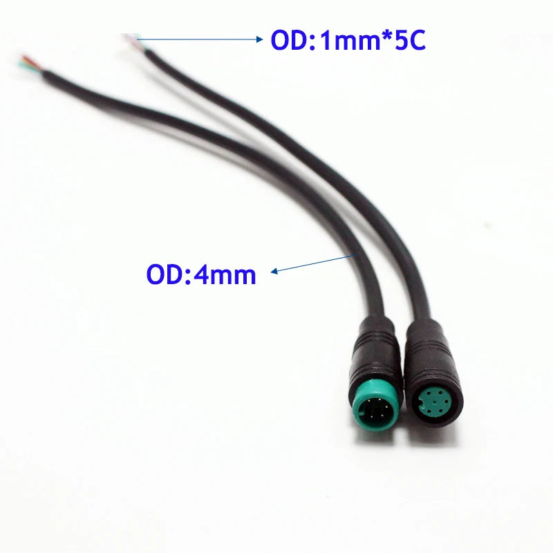 20CM M8 2 3 4 5 6 Pin Electric Bicycle Butt Plug Connector Wiring Line Scooter Brake Cable Pluger Signal Connecting Sensor