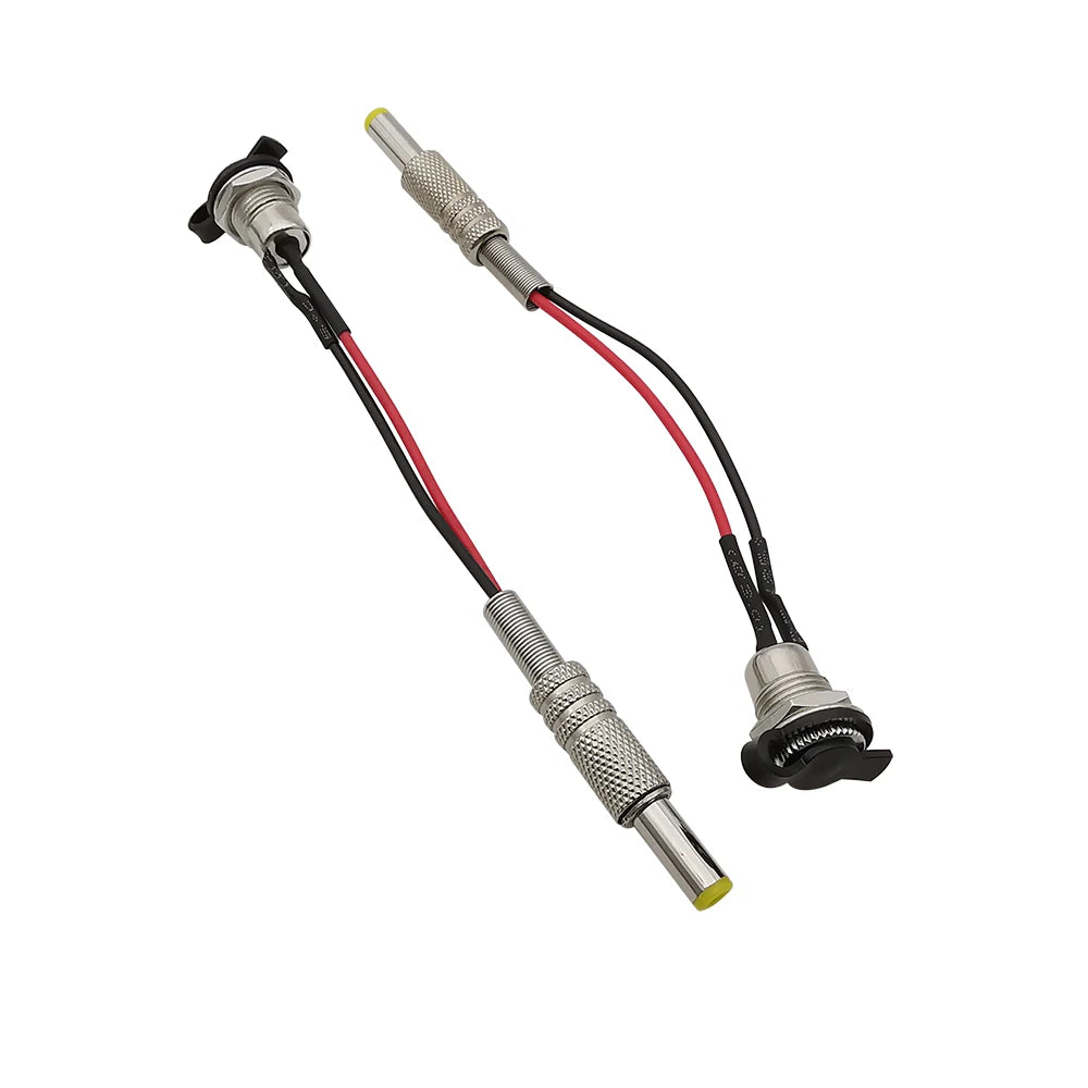 5.5 x 2.1mm 5.5 x 2.5mm DC Power Male Plug DC-099 DC Socket Threaded Panel Mount Female Connector Adapter With 20AWG Cable Wires