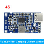 Type-C USB 2S 3S 4S BMS 4.5V-15V 18W 2A Lithium Battery Charging Module Support QC Fast Charge With Temperature Protection