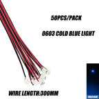 0402 0603 SMD Lamp Wired Micro Led Pre-Soldered Micro Litz Wired Chip 30cm 3V Railway Model Scenes 50pcs/Lot