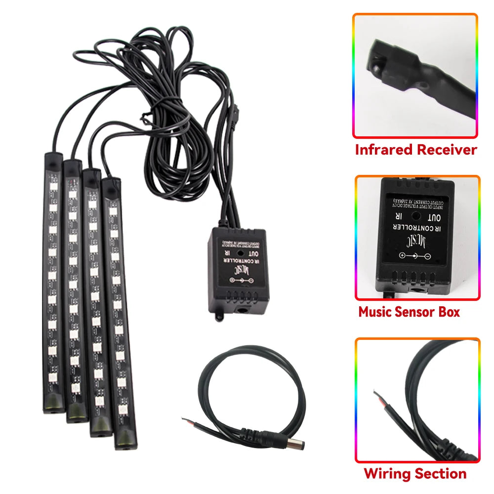 Led Motorcycle Atmosphere Light Decorative Ambient Light Strip Neon Lamp Flexible RGB APP 12V For Harley Yamaha Kawasaki Suzuki