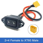 XT60/TX90 to 2+4/2+6 Cable Connector Male Female Electric Vehicle Lithium Battery Charging Socket 4 Square New Energy Power Line