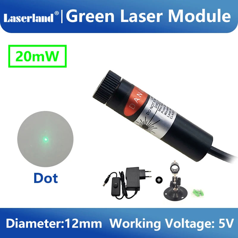 Green Laser Diode Module 20mW Dot Line Cross Projector for Alignment of Cloth Cutting Location