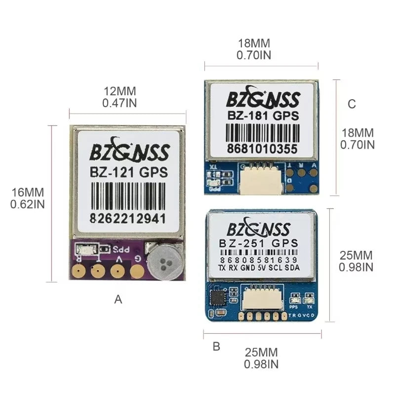 BZGNSS BZ-251 BZ-181 BZ-121 GPS Module Dual Protocol FPV Return Hover F7 F4 Flight Control Fixed Wing Return Rescue Drone Model