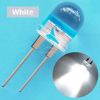 50pcs 10mm White Red Green Blue Yellow Diode Led Round 0.5W Power Light 3.2~3.6V LED Lamp Bead Light-emitting Diodes 30KMCD Bulb