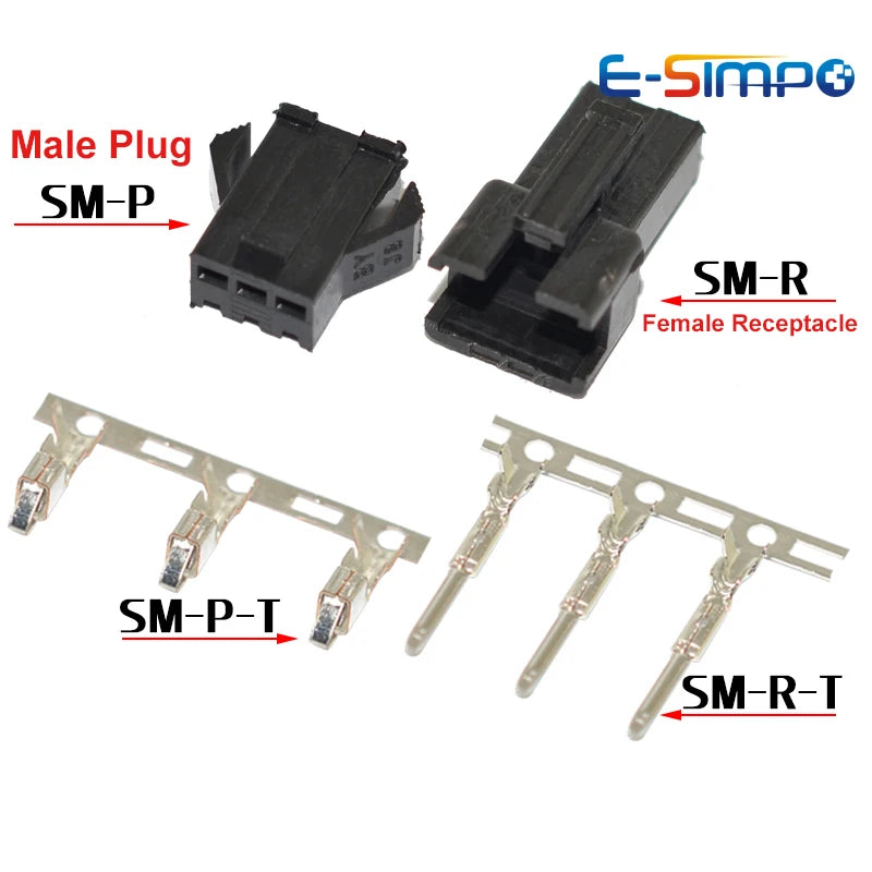 10PCS SM 2.54mm 2-12Pin Male Female Housing 50PC Terminal SM-2P SM-2R Plug Air Docking Plug/Receptacle Housing Bar Connector