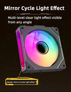 Coolcirc ARGB Infinity Mirror PC Case Fan - 3-Pack 120mm Free Wire-Splicing Cooling Fan with PWM Silent Fan for Computer Case