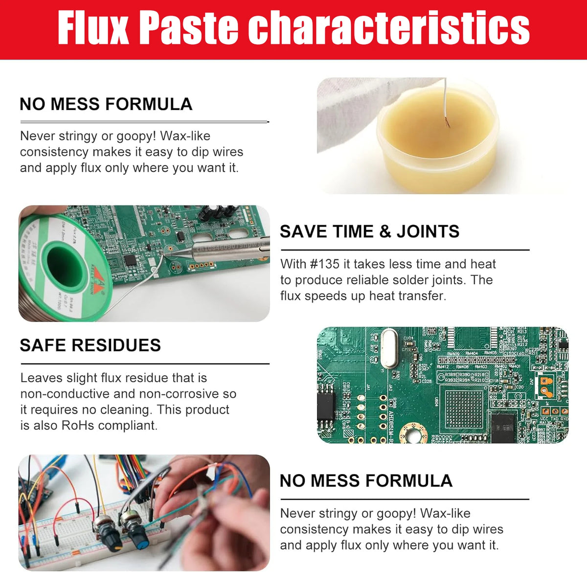 Soldering Flux Lead-Free Solder Paste Flux Tin Solder Paste Welding Flux for Phone Board Repair Electric Soldering Repair