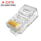 50/1Pcs CAT6 RJ45 Ends Ethernet Cable Crimp Pass Through Connectors CAT5E UTP Network Unshielded Modular Plug for PC Computer