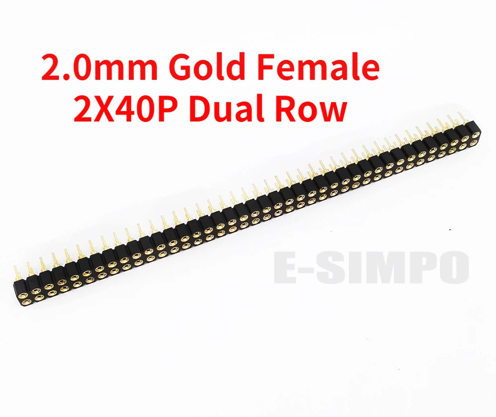 10pcs 2.0mm/2.54mm Pitch 1/2x40Pin Single/Double RowCrystal IC Socket Hole Round Male Female Pin Header Connector