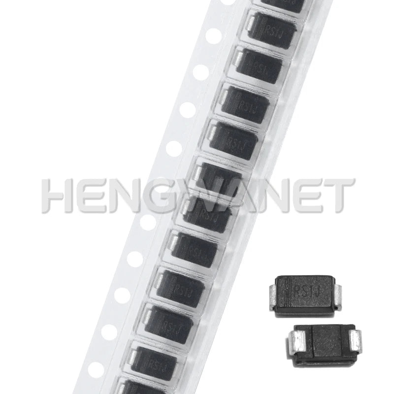 100PCS RS1D RS1G RS1J RS1M SMA DO-214AC 1A 200V 400V 600V 1000V FR104 FR107 SMD Fast Recovery Rectifiers Diode