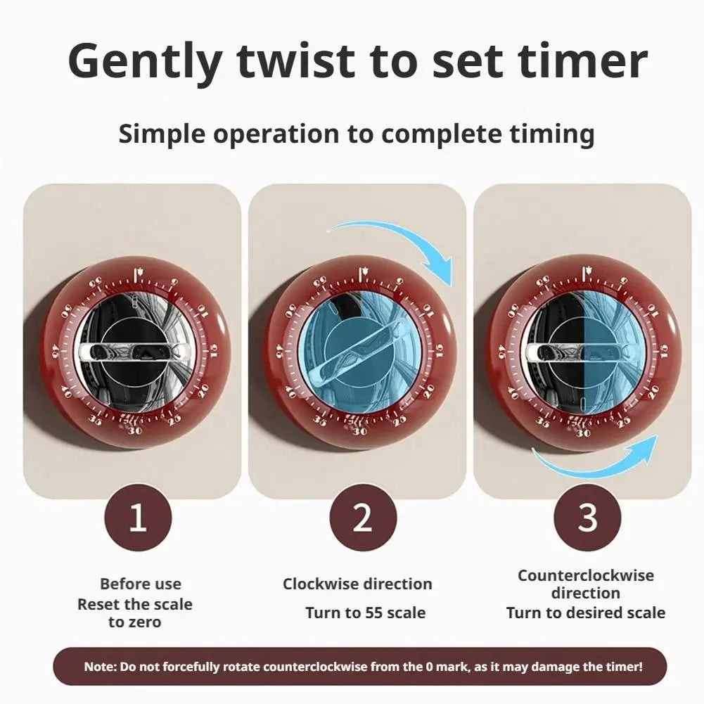Magnetic Kitchen Timer Manual Countdown Alarm Clock Digital Timer Mechanical Cooking Timer Study Stopwatch Cooking Shower
