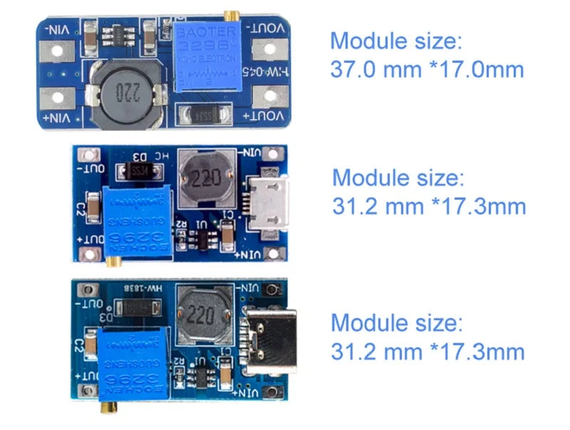 1/10 PCS MT3608 DC-DC Step Up Converter Booster Power Supply Module Boost Step-up Board MAX output 28V 2A for Arduino Diy Kit