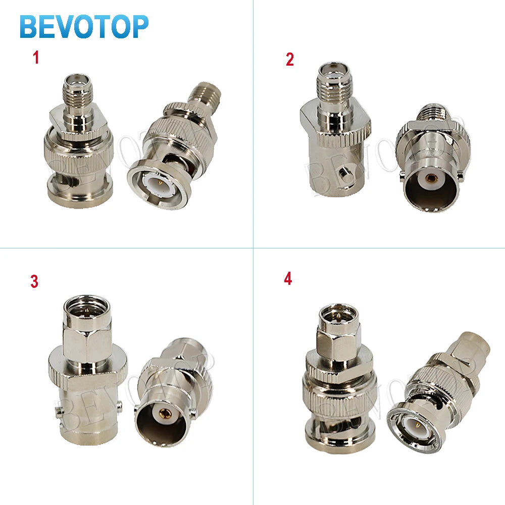 2pcs/lot Pure Copper BNC Male to SMA Female Adapter BNC Female to SMA Male SMA Female to BNC Female BNC-SMA-JJ/JK