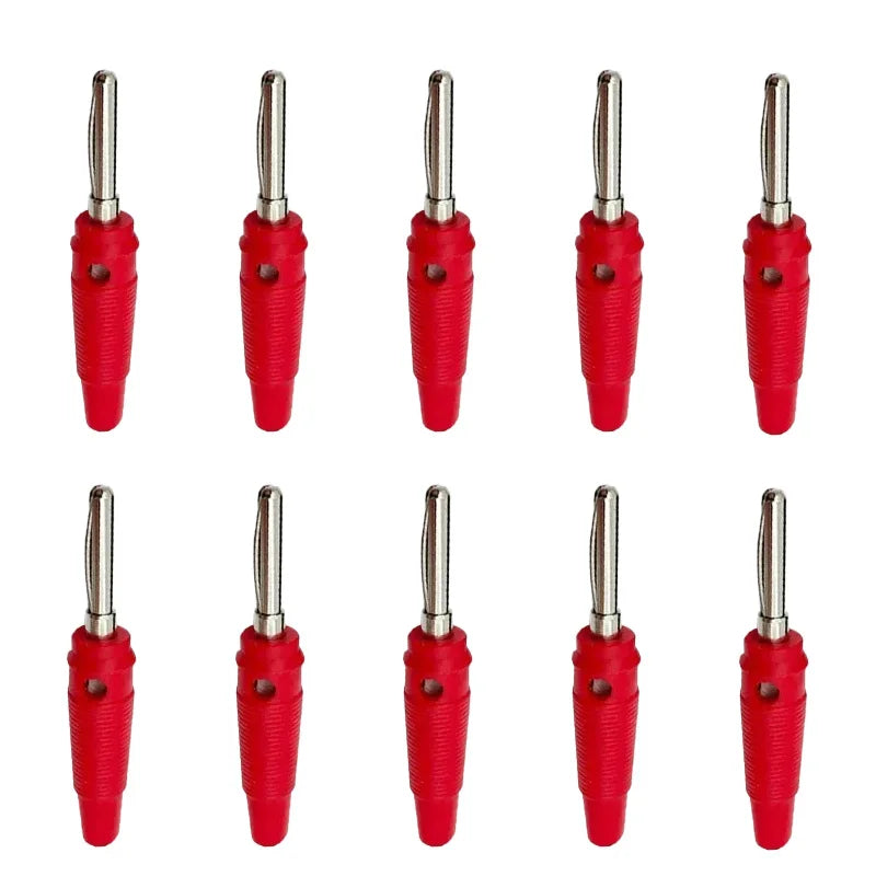 10Pcs Banana Plug 4mm Connectors Red And Black High Current Insulated Shrouded Stackable Connector Screw Connection