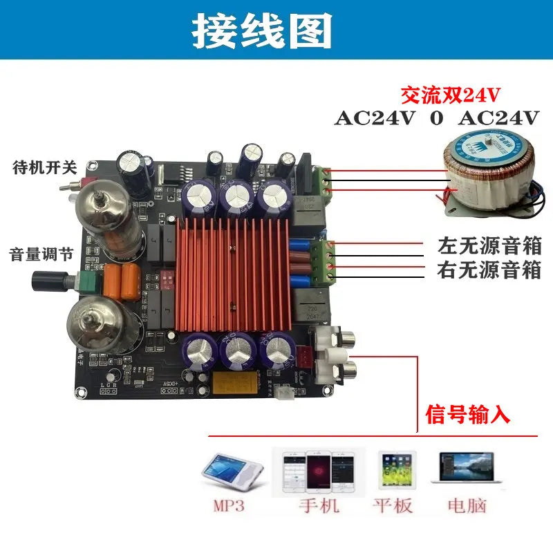 SmCpHigh Power Audiophile Tube Amplifier Board TDA8954TH Marantz Bile Vocal Preamp 2*210W Stereo AMP