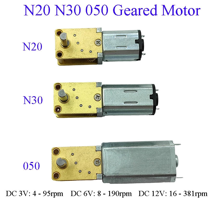 DC Gear Motor for DIY Robot Toy Slow Speed High Torque All Metal Gearbox Worm Drive 3V 6V 12V 050 N30 N20