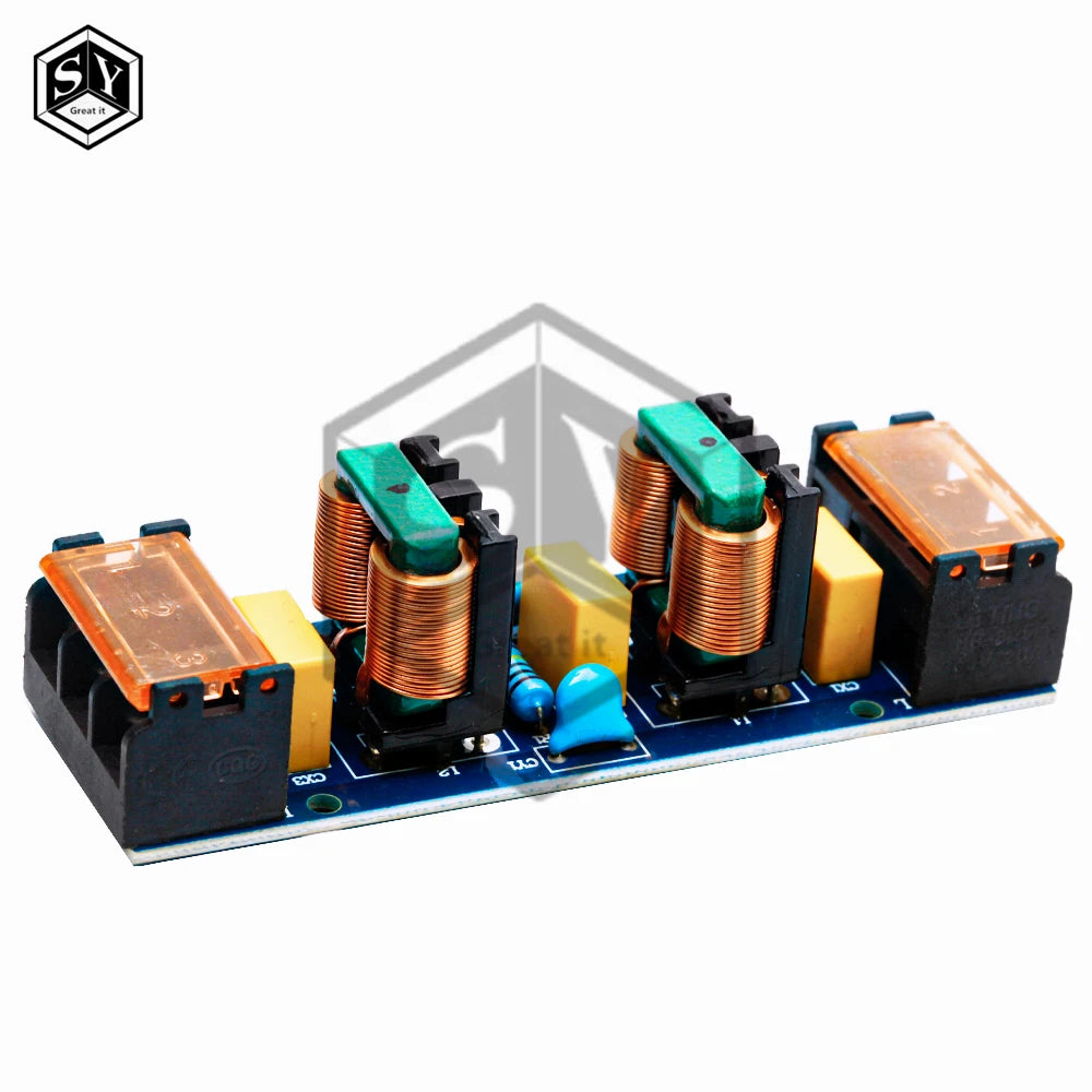 1PC  6A Power Supply Filter EMI High Frequency 2 Stage Power Supply EMI Filter Low-pass Filter Board for Frequency Conversion