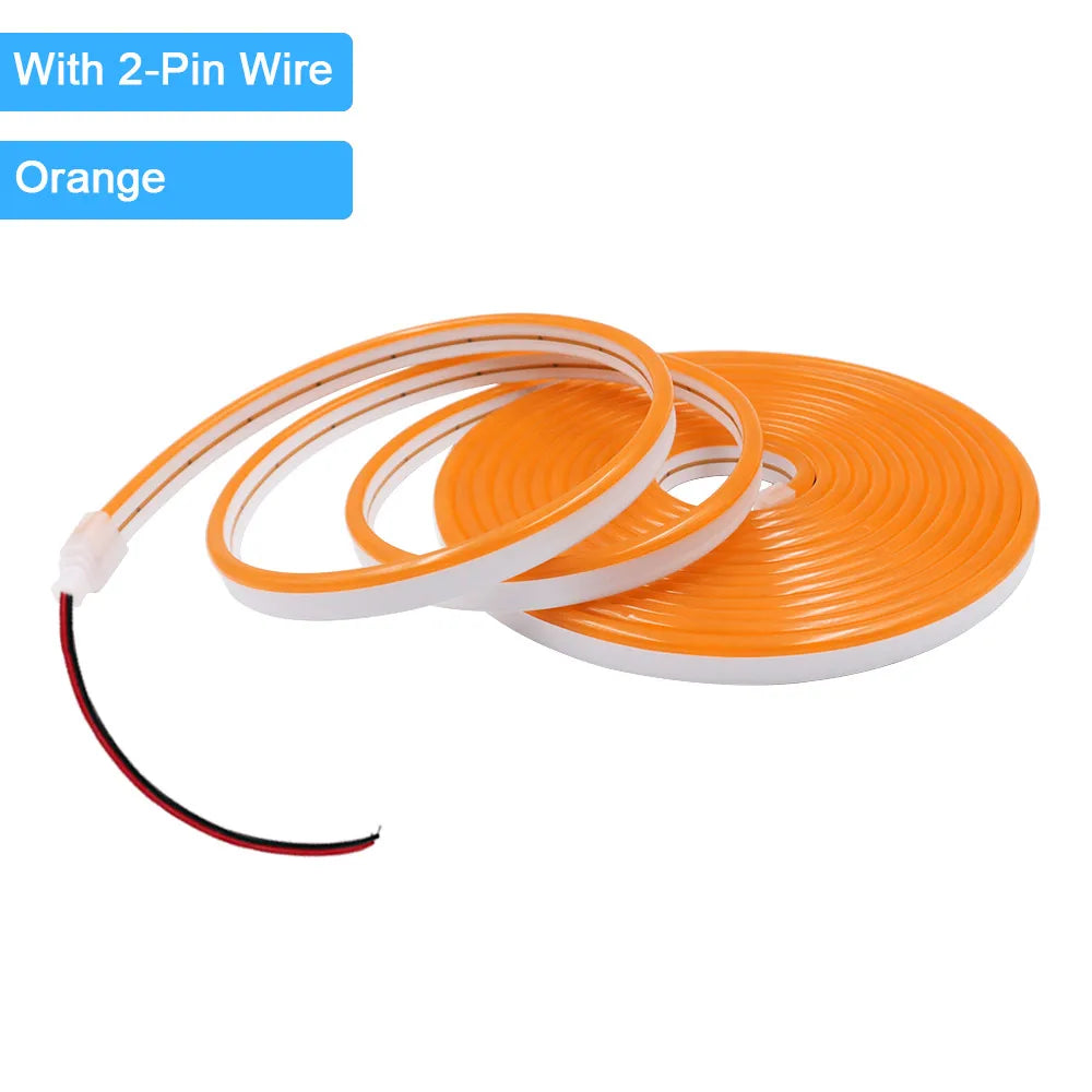 12V 24V LED Neon Light Strip Waterproof Neon Sign 6X12mm Silicone Rope Lights Flexible Lamp Decoration with DC Plug/2pin Wire
