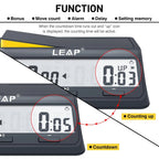 LEAP PQ9917 Chess Clock Digital Chess Timer for Board Game and Chess Timer with Bonus & Delay Count Down up Alarm Black/Orange