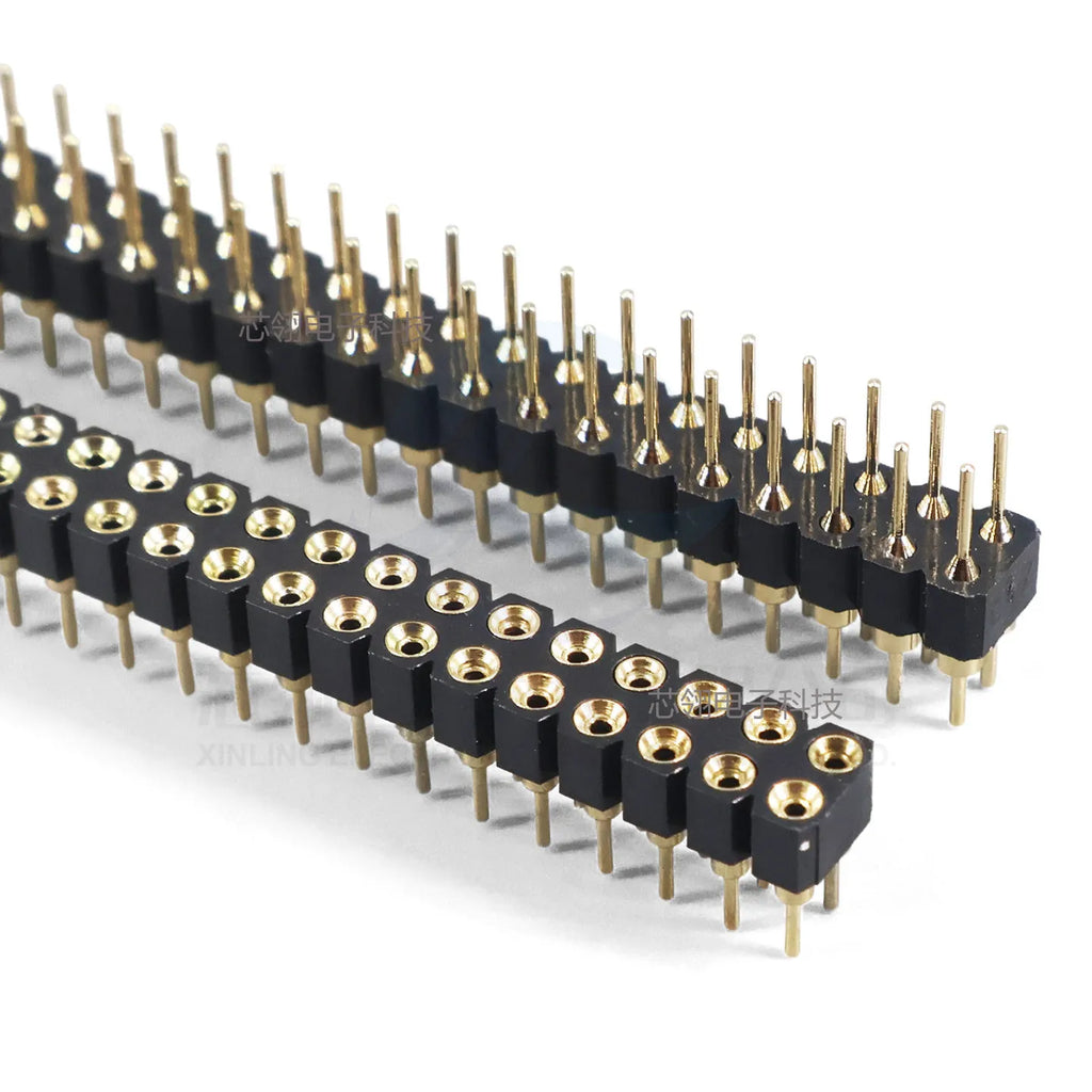 1/5pcs Round Hole Pin Header 1.27/2.0/2.54MM Pitch Row Female/Male Single Row 1x40P / 2x40P Double Row Pin Round Pin Gold Plated