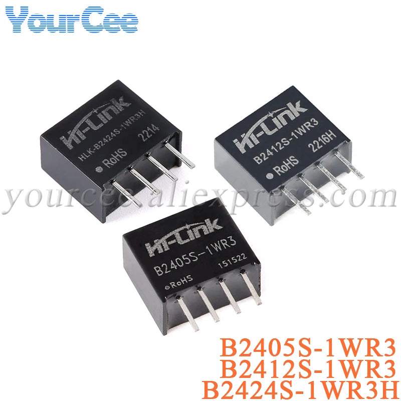 2PCS Isolated Power Module 1W B2405S B2412S B2424S 1WR3 24V to 5V 12V 24V DC to DC Converter Voltage Transformer Module