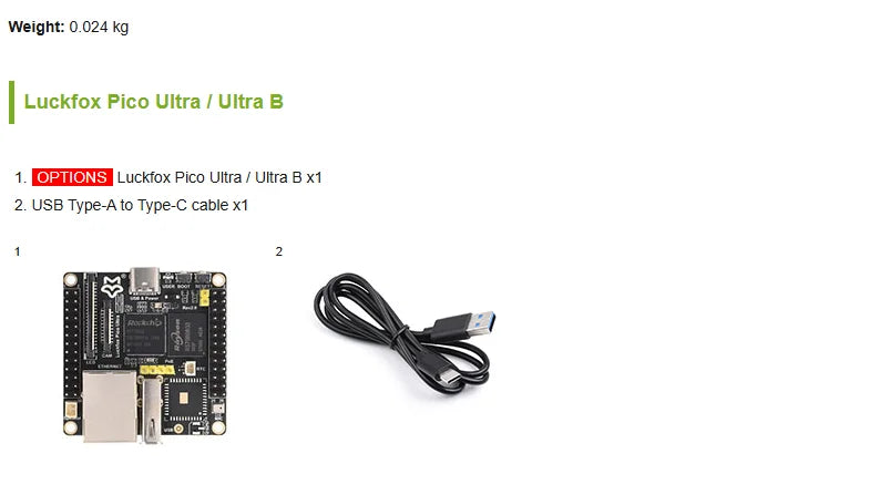 Luckfox Pico Ultra RV1106 Linux Micro Development Board, Integrates ARM Cortex-A7/RISC-V MCU/NPU/ISP Processors