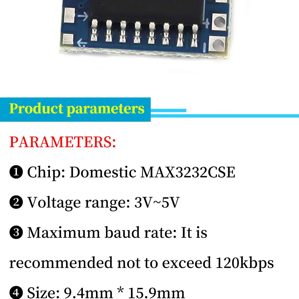 1/5/10Pcs MAX3232 RS232 to TTL Converter Module 120kbps Serial Port Level Shifter for MCU Communication