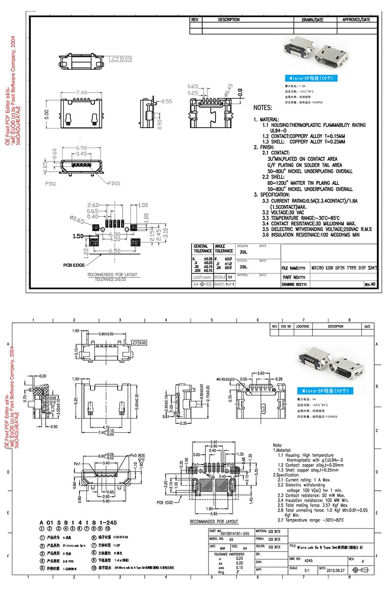 USB Series Socket USB Female Micro Connector Male MINI Plug Type-C Socket D Square Port B Data Type A