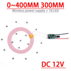 0~400mm 300mm DC Wireless Power Supply Transmitter Coil Charging Module Remote Charger 10pcs Led Receiver Light DIY Model Toys