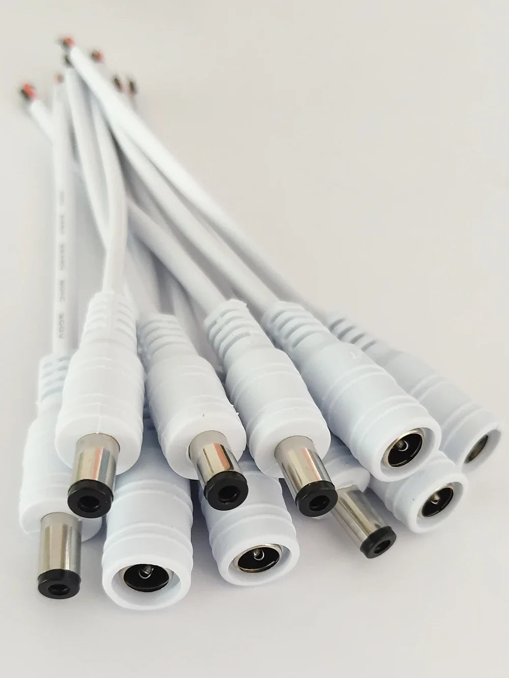 10pcs/lot Male Female DC Cable Power Adapter Connector 5.5x2.1mm Plug Adapter Wire for TV Camera LED Strip Tape Light wholesale