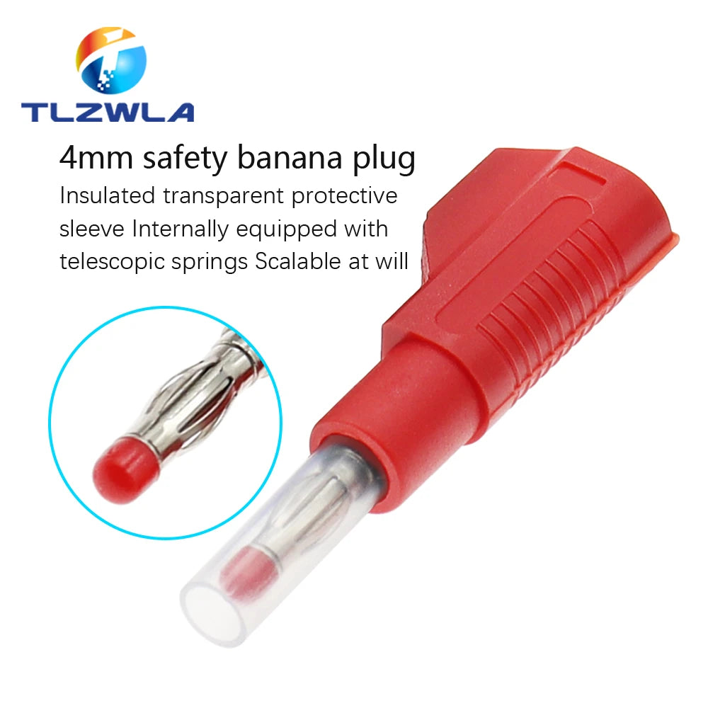 5PCS 4MM Banana Plug Safety Retractable Sheath Stackable Wire Solder Connector DIY Electrical Tools