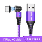 USLION 540 Rotate 5A Magnetic Cable Fast Charging Type C Cable Micro USB Magnet Charge Phone Data Line Wire For iphone 15 Xiaomi