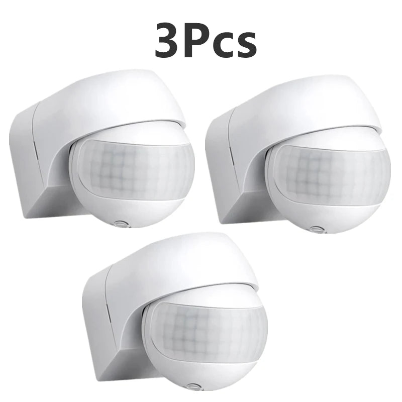 3/5 Pcs Outdoor Infrared Long Motion 110v~230v Wall Switch PIR Detectors LED Sensor Waterproof Timer 180 Light Motion Sensor