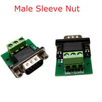 RS232 RS422 RS485 Riveted Socket Nuts DB9 DR9 DE9 Female Male Adapter to 3Pin Signal Terminal Breakout Board