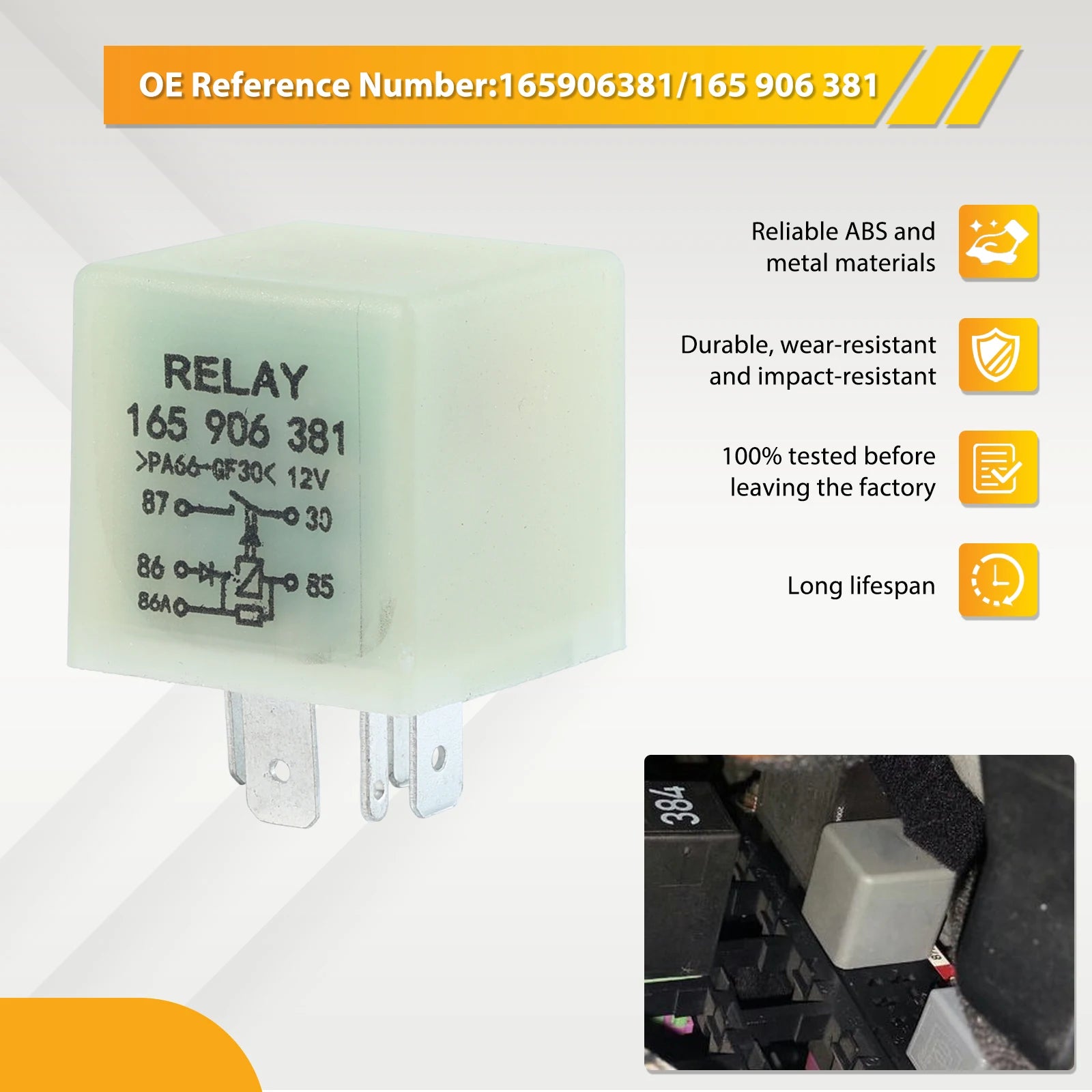 Car Engine Control Unit ECU & Fuel Pump 5-Pin Relay (No.30) 165906381 165 906 381 for Volkswagen VW Passat B5 Corrado Audi A4 A6