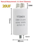 CBB60 Capacitor AC 450V Double Insert Electric Replacement Capacitors 4~60uF with Screw for Air Conditioner Motor Pump Fan ±5%