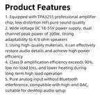 DC 18-55V TPA3255 Fever HIFI Digital Amplifier Board 300W+300W High Power Stereo Amplifier Module No Bluetooth
