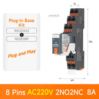 ENMG RXG Slim Power Relay 12A 24VDC/220VAC Coil, DIN Rail Mount Industrial Relay for PLC Control System