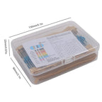 600PCS 1/4W metal film resistor pack accuracy 1% 10R-1M resistance values 30 types, 20 sample packs each
