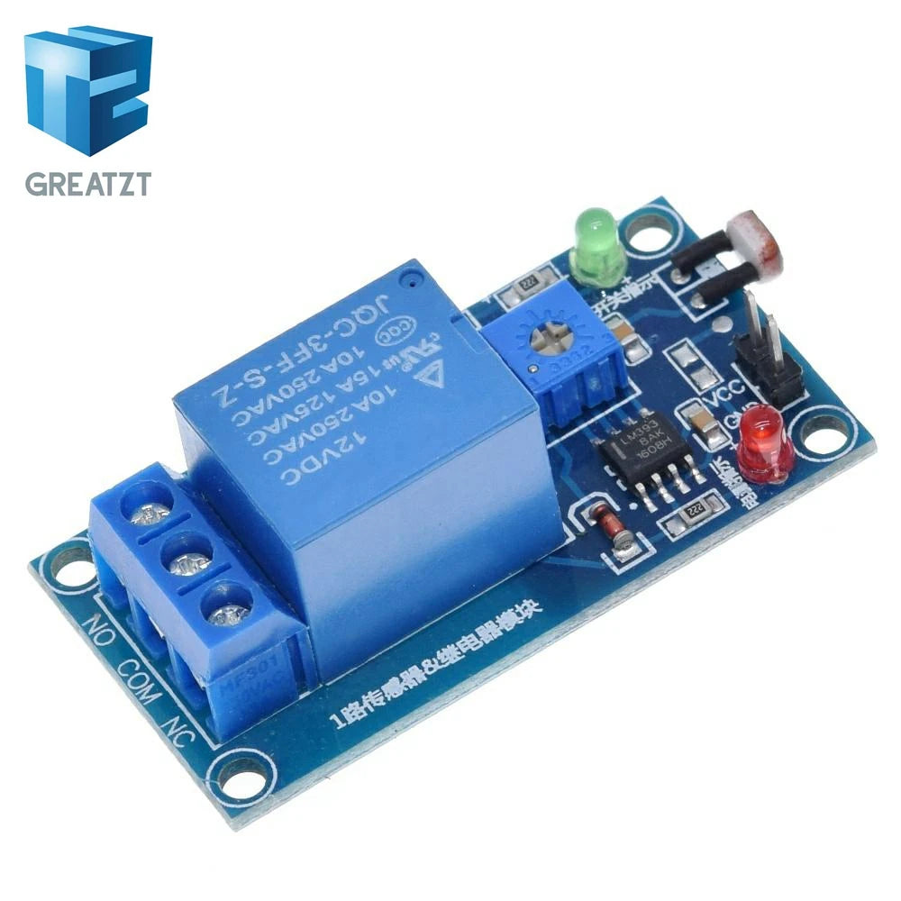 5V 12V Light Sensor Switch LDR Photoresistor Relay Module for Arduino - Light Detection Photosensitive Sensor Board