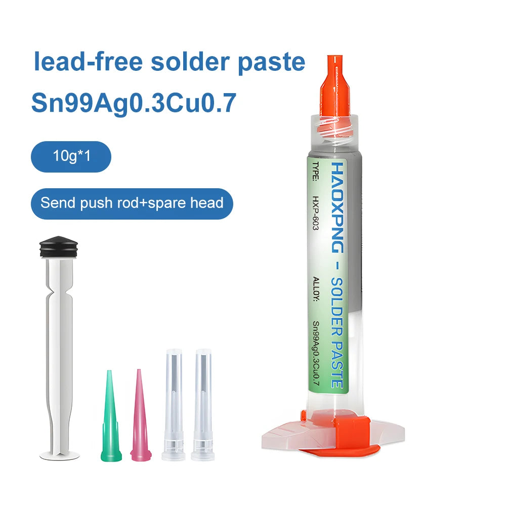 Sn99Ag0.3Cu0.7 Lead-Free Solder Paste, PCB/BGA/SMD Soldering, USB Interface Repair, Soldering, High-Quality Soldering Flux