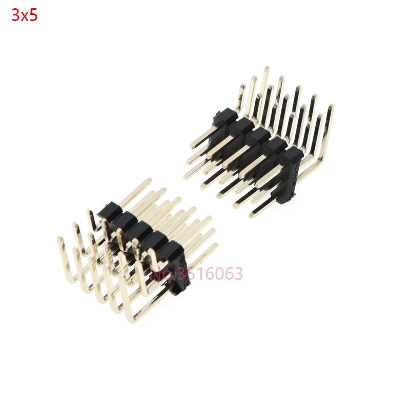 5PCS 90 degree Three Row Male 2.54MM Pitch Right Angle PIN Header Connector 3*2/3/4/5/6/7/8/10/20/40 PIN/P 3x/3/4/5/6/8/10/20/40