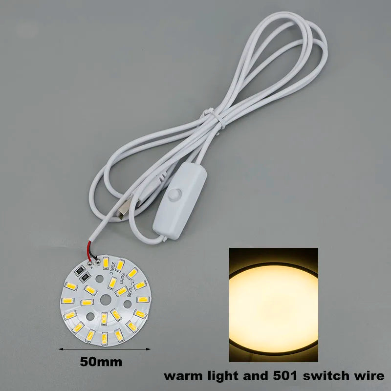 DC 5V USB Dimmer 31mm 50mm Warm White 3W 10W LED Lights 5730 Chip Single Reading Night Desk Book Tablet Lamp Switch Cable