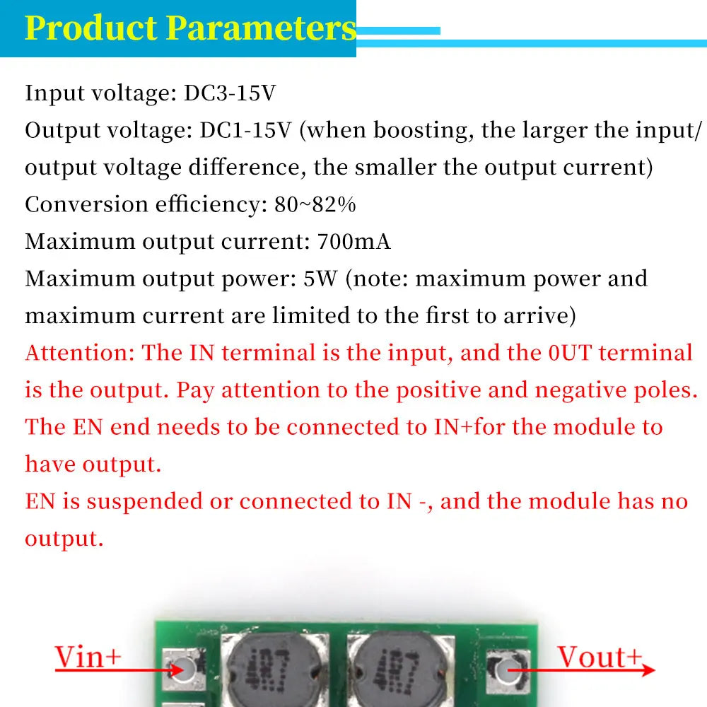 1-20PCS DC-DC buck-boost Converter module 3V~15V to 1V~15V 5V 6V 9V 12V 700mA/5W Automatic Adjustment Step Down/UP Power Voltage