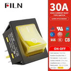 30A/250V Heavy Duty 4 Pin DPST IP67 Sealed Waterproof T85 Auto Boat Marine Toggle Rocker Switch with LED 12V 220V 30x22