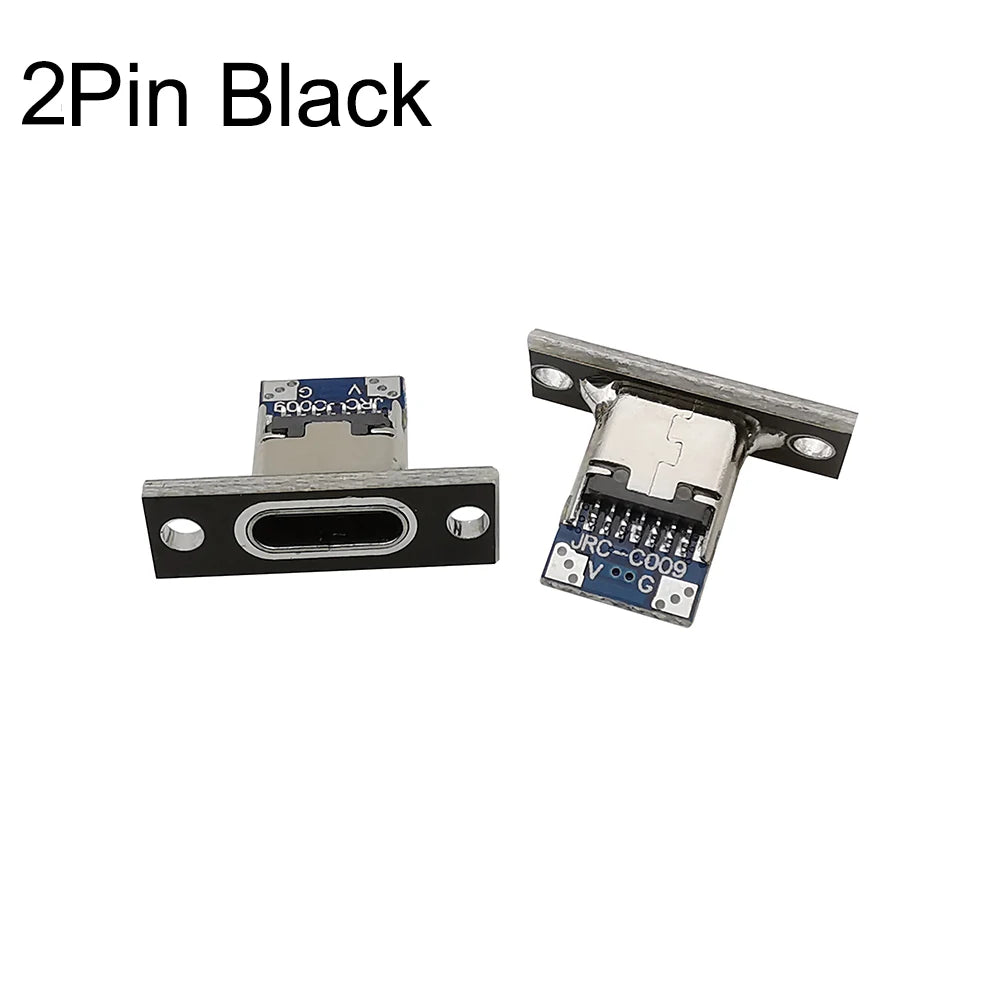 1/2/3/5/6/10Pcs Type-C USB Jack Socket With Fixing Plate 2Pin 4Pin 6Pin Type C Female Welding Connector Charging Port
