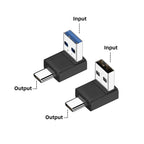 USB 3.1 To Type-C OTG Adapter 90/180 Degree Elbow Fast Charging Charger Converter U Shape USB Male To USB C Male Data Adapter