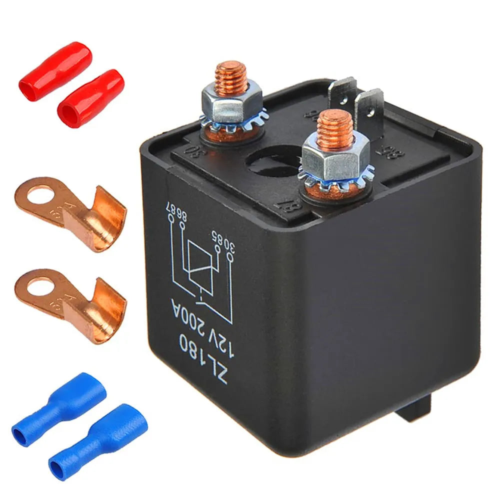 ZL180 12V 200A Relay Car Truck Engine Automobile Boat Car Starter Heavy Duty Split Charging with 2 Pin Footprint + 2 Terminal