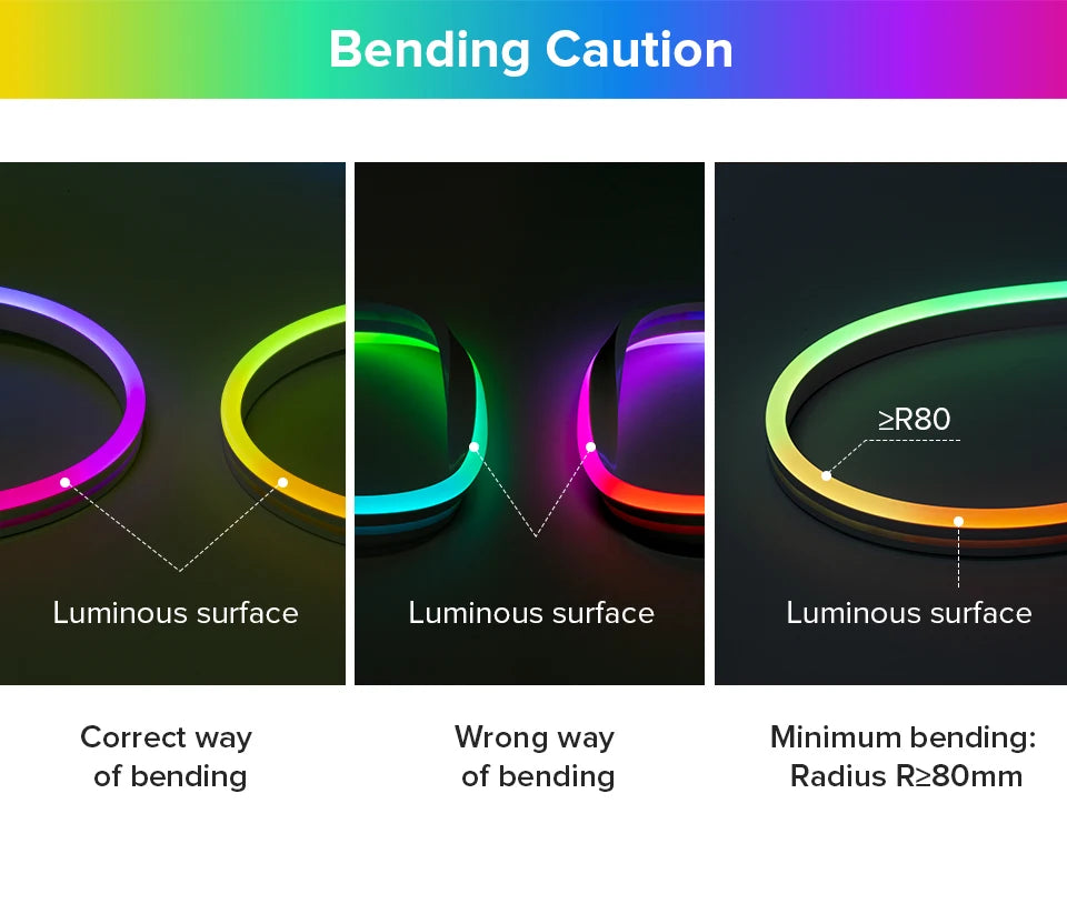 WS2811 RGBIC Neon Light Strip Addressable Neon Sign Silicone External 1 IC Control 6 LEDs Bright Tape 108 LEDs/M 24V IP67 3m 5m